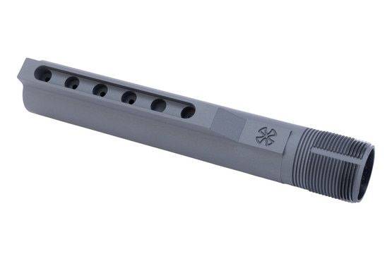 AR-15 buffer tube with castle nut, Sniper Grey.